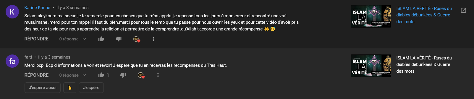 Témoignages